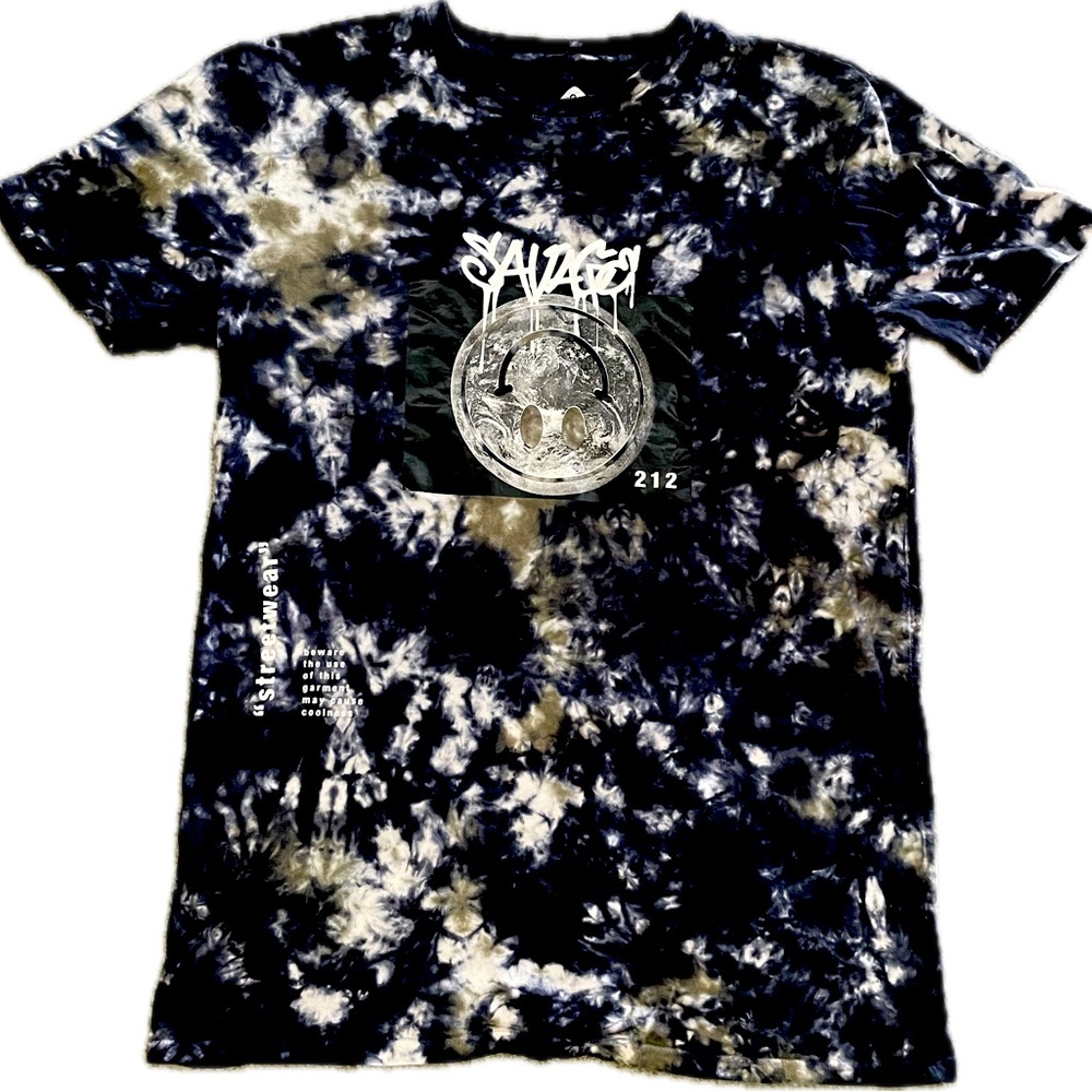 SAVAGE 212 tie-dyed screen print t-shirt, never worn